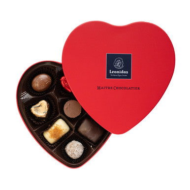 Leonidas Chocolates Tin Heart with 9 Chocolates